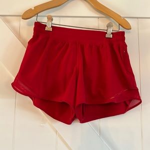 Lululemon size 6 red running shorts